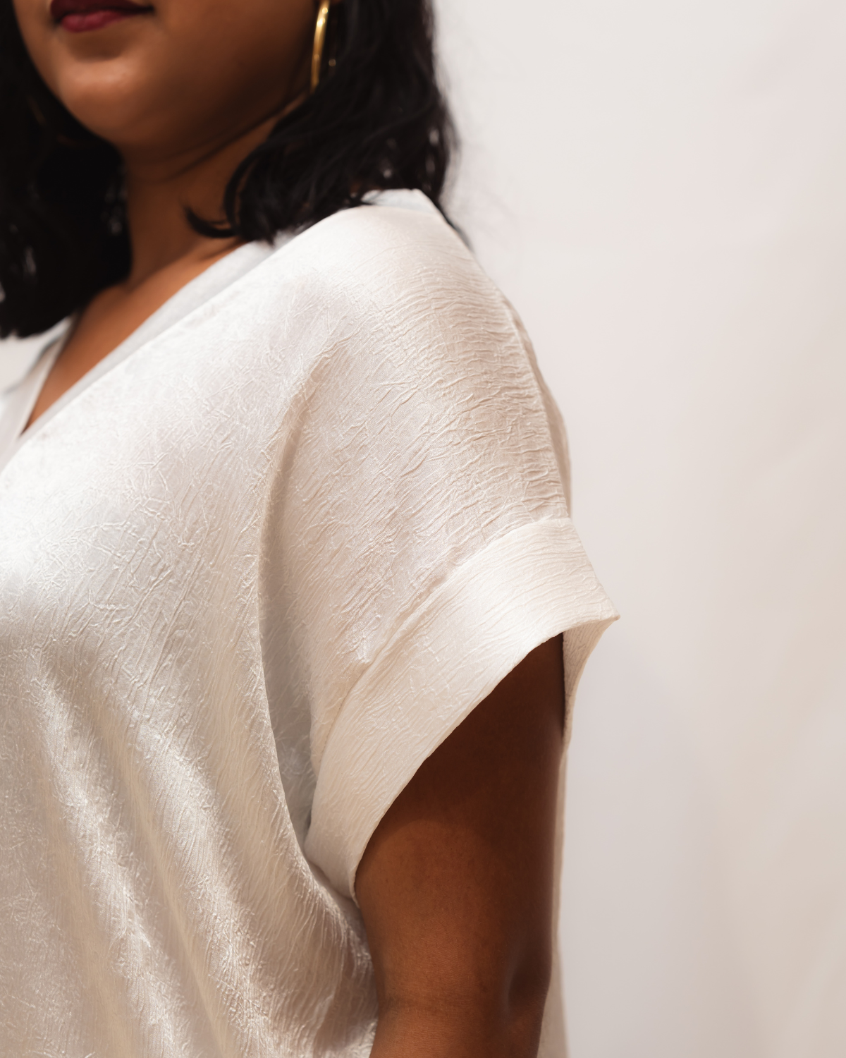 Ensemble effet satiné blanc
