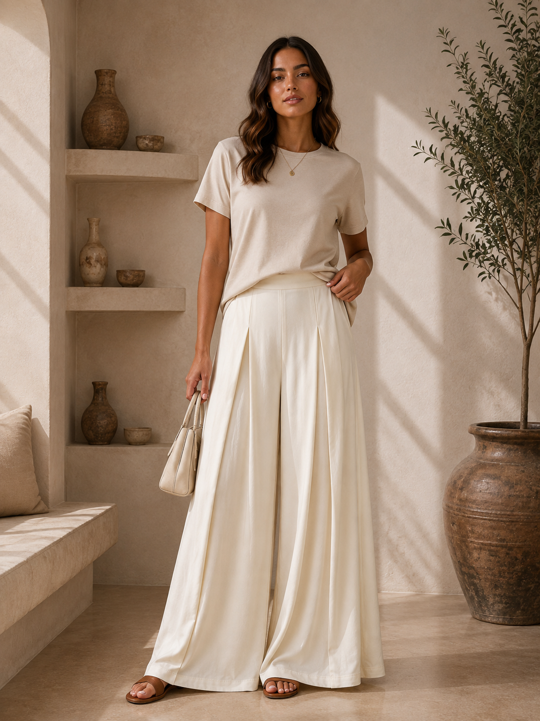 Pantalon Wide Leg – Blanc