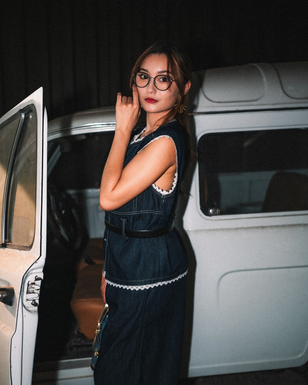 Ensemble sans manches en jean