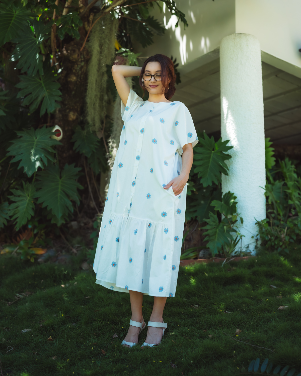 Robe longue manches courtes