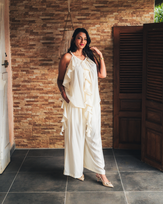 Ensemble pantalon beige 
