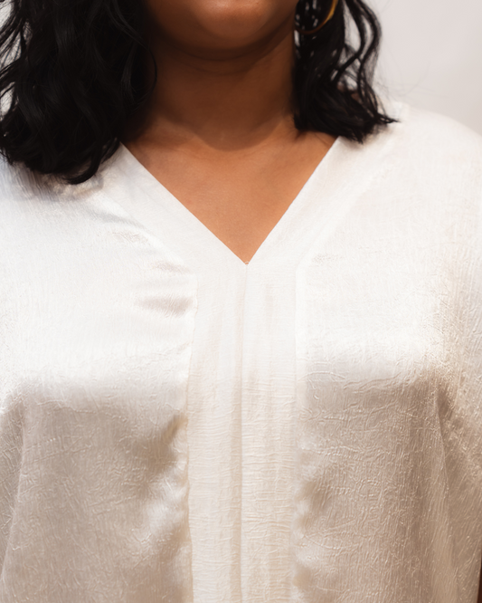 Ensemble effet satiné blanc
