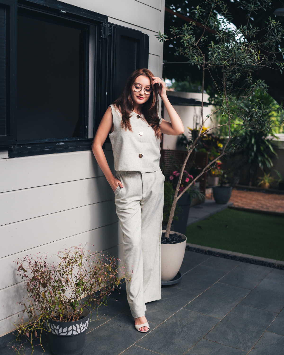 Ensemble pantalon sans manches