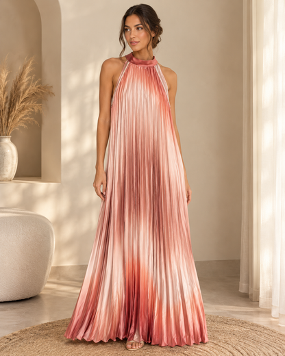 Robe longue plissée dégradé