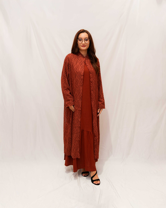 robe longue fluide avec kimono