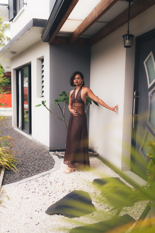 Robe longue sans manches