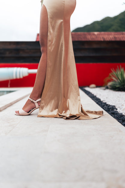 robe de soirée dorée