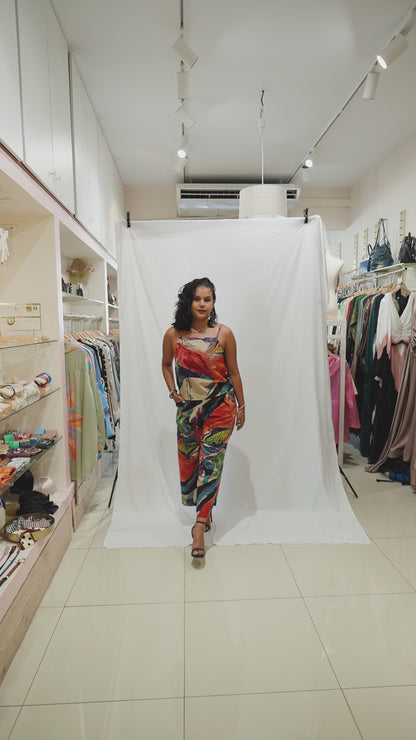 Ensemble haut à bretelle et pantalon large