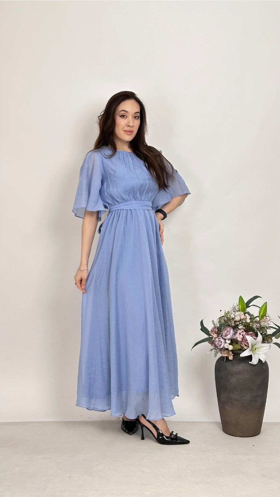 Robe Longue  Manches Papilon