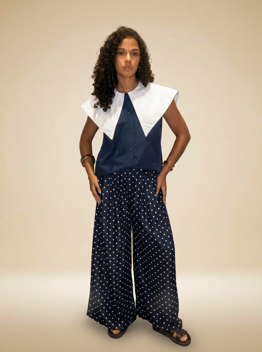 Pantalon Palazzo à Pois