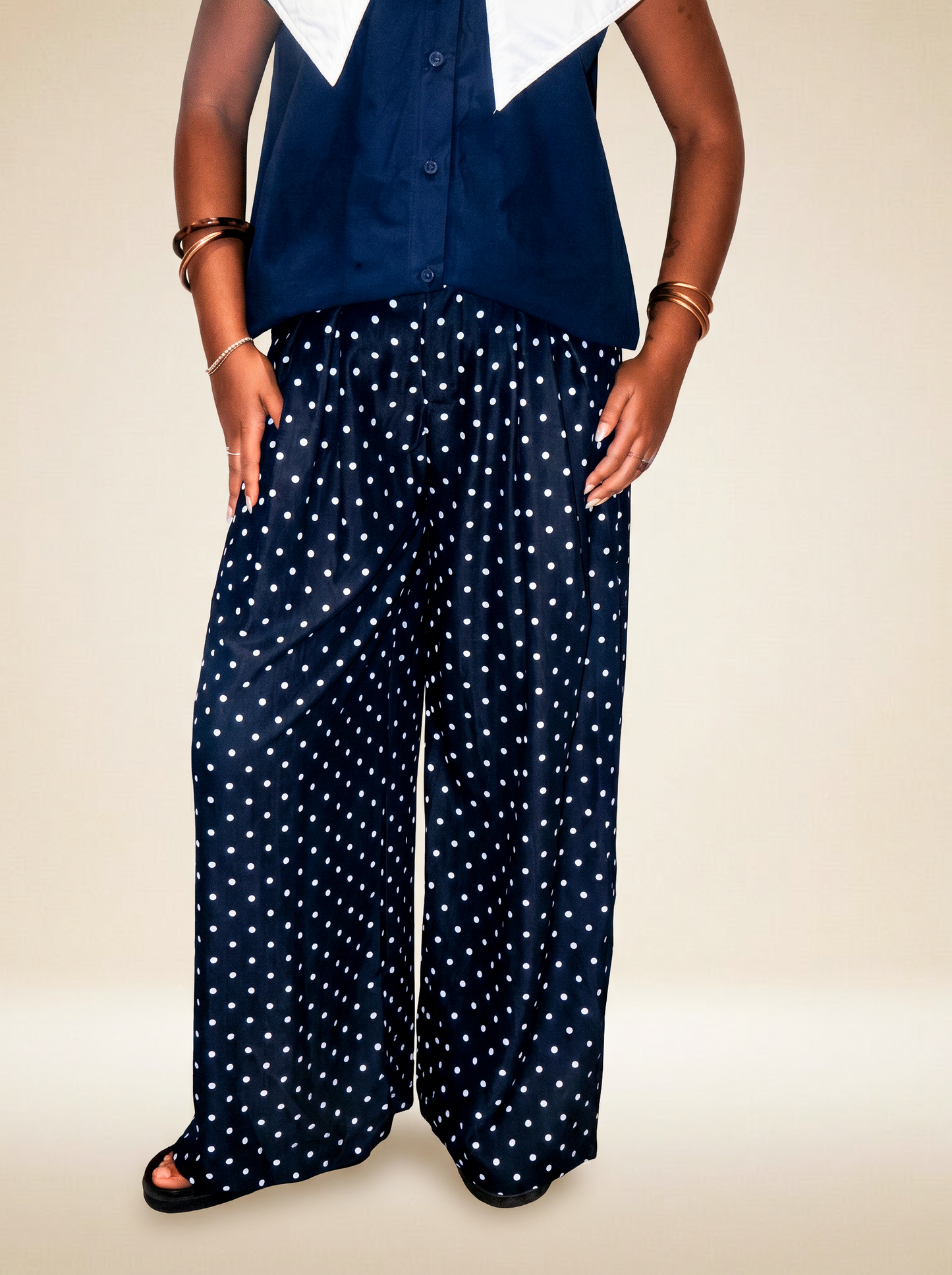 Pantalon Palazzo à Pois
