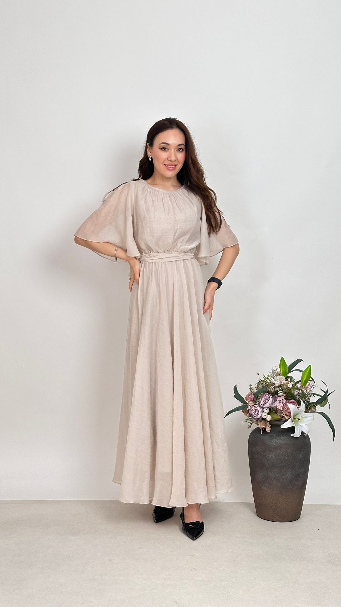 Robe Longue  Manches Papilon
