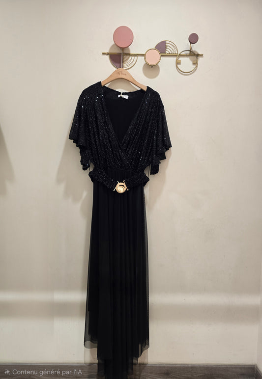 Robe longue avec tulle