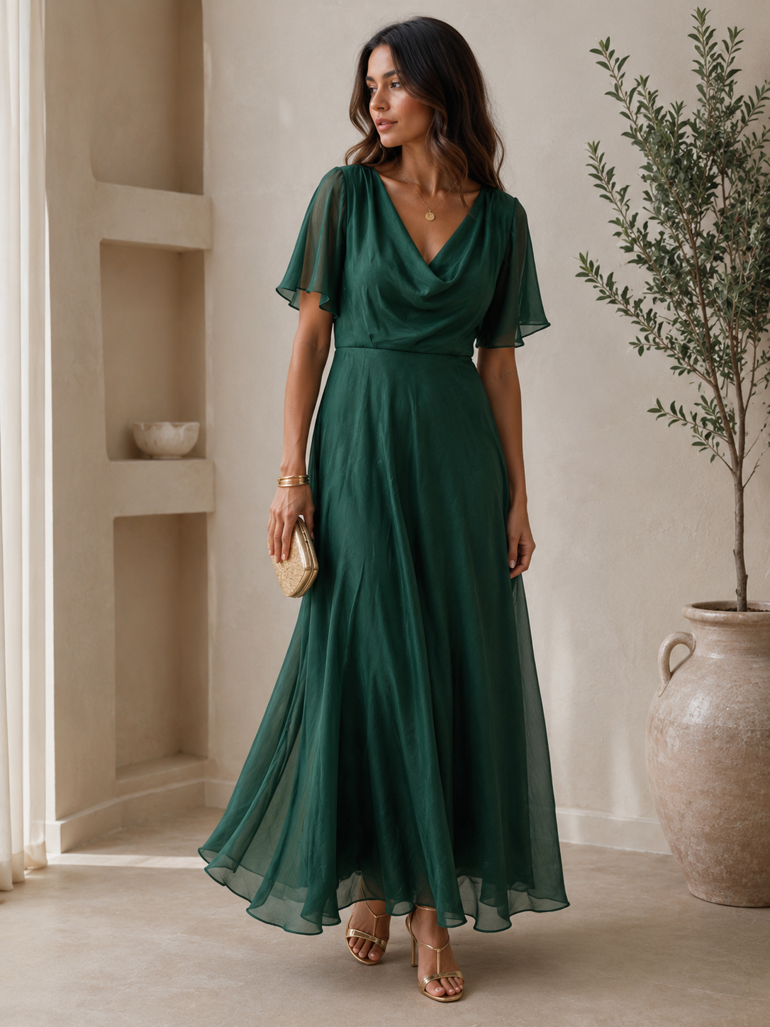 Robe Longue Col Bénitier