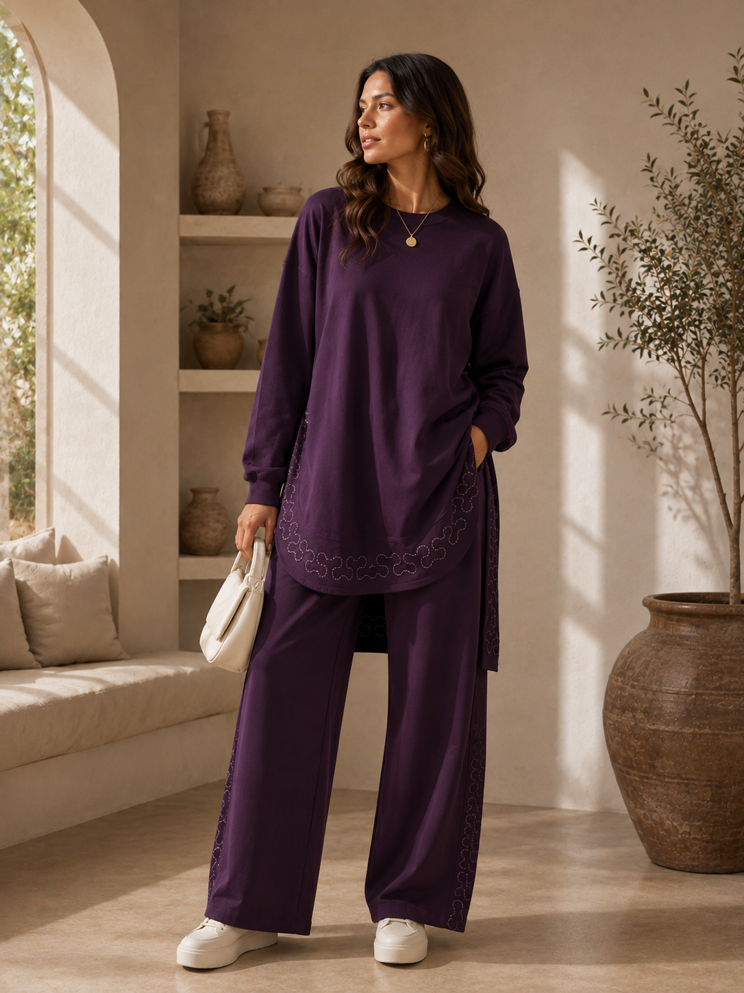Ensemble Tunique & Pantalon – Prune