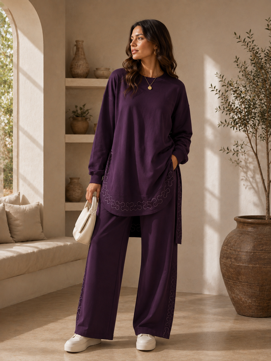 Ensemble Tunique & Pantalon – Prune